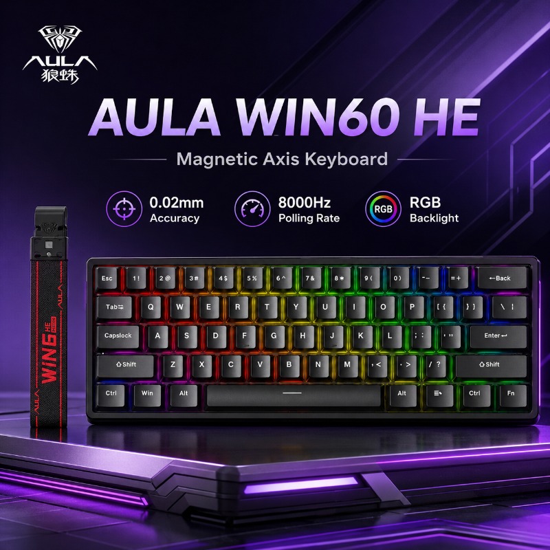 Esports Gaming Uk - AULA WIN60 HE Magnetic Axis Keyboard
