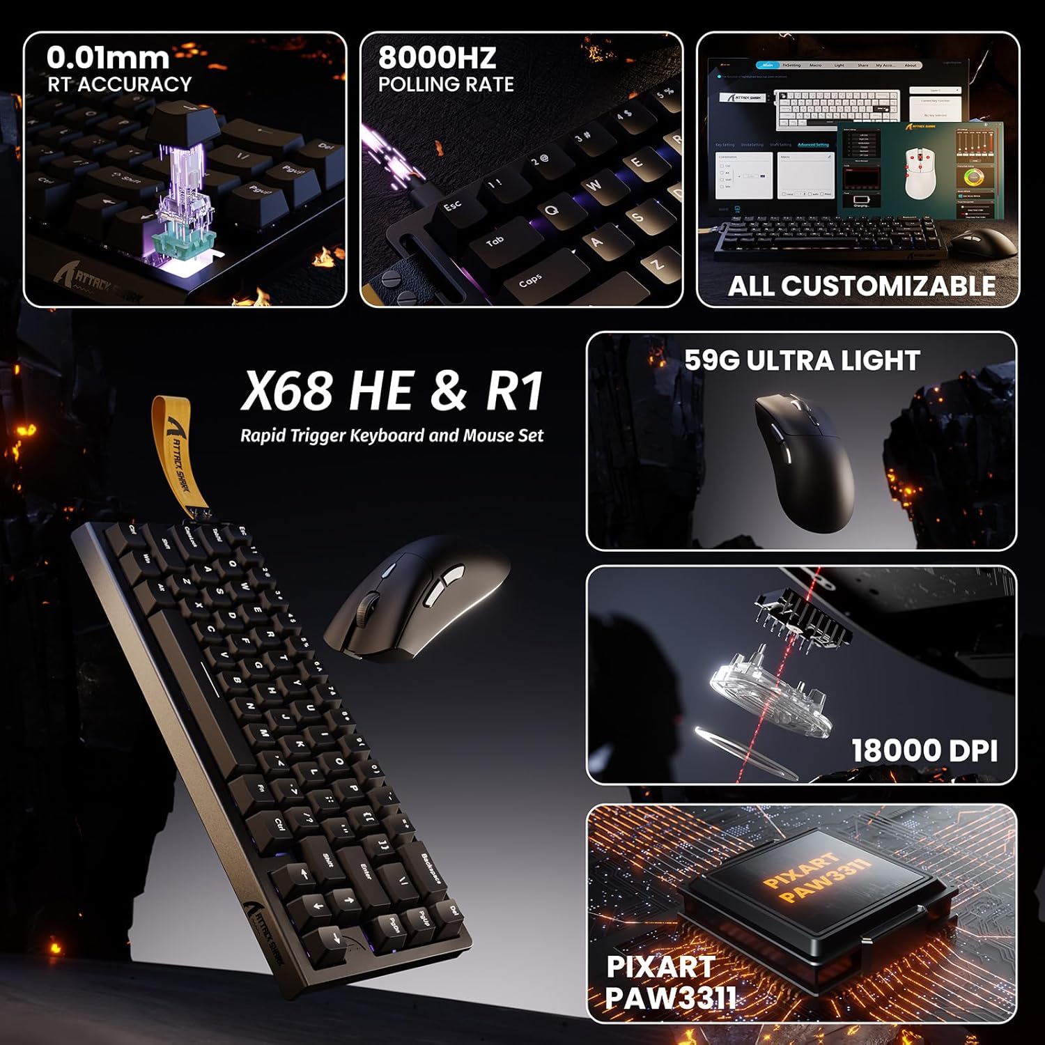 ATTACK SHARK X68 HE Magnetic K - Esports Gaming Uk 评论和价格