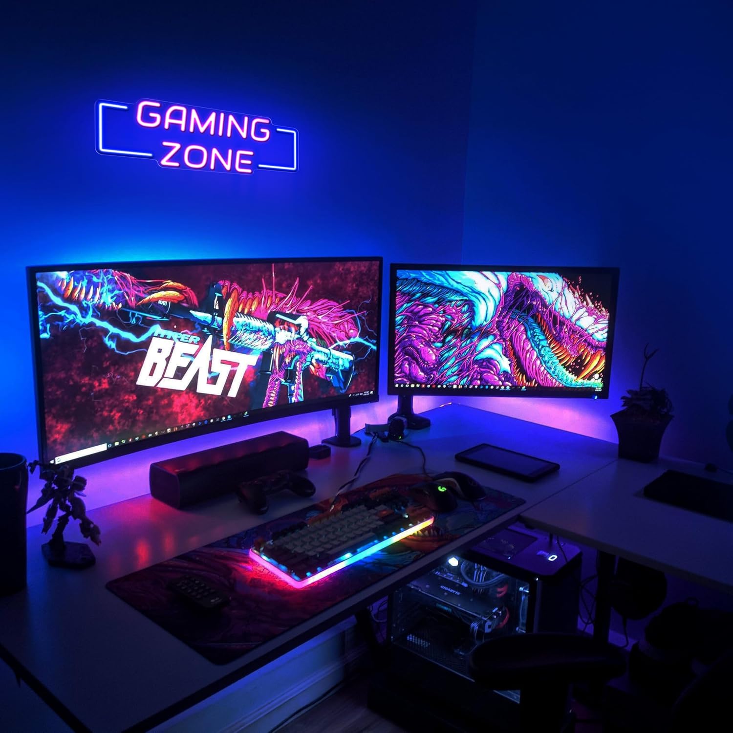 Gaming Zone Neon Sign USB LED  - Esports Gaming Bar 评论和价格
