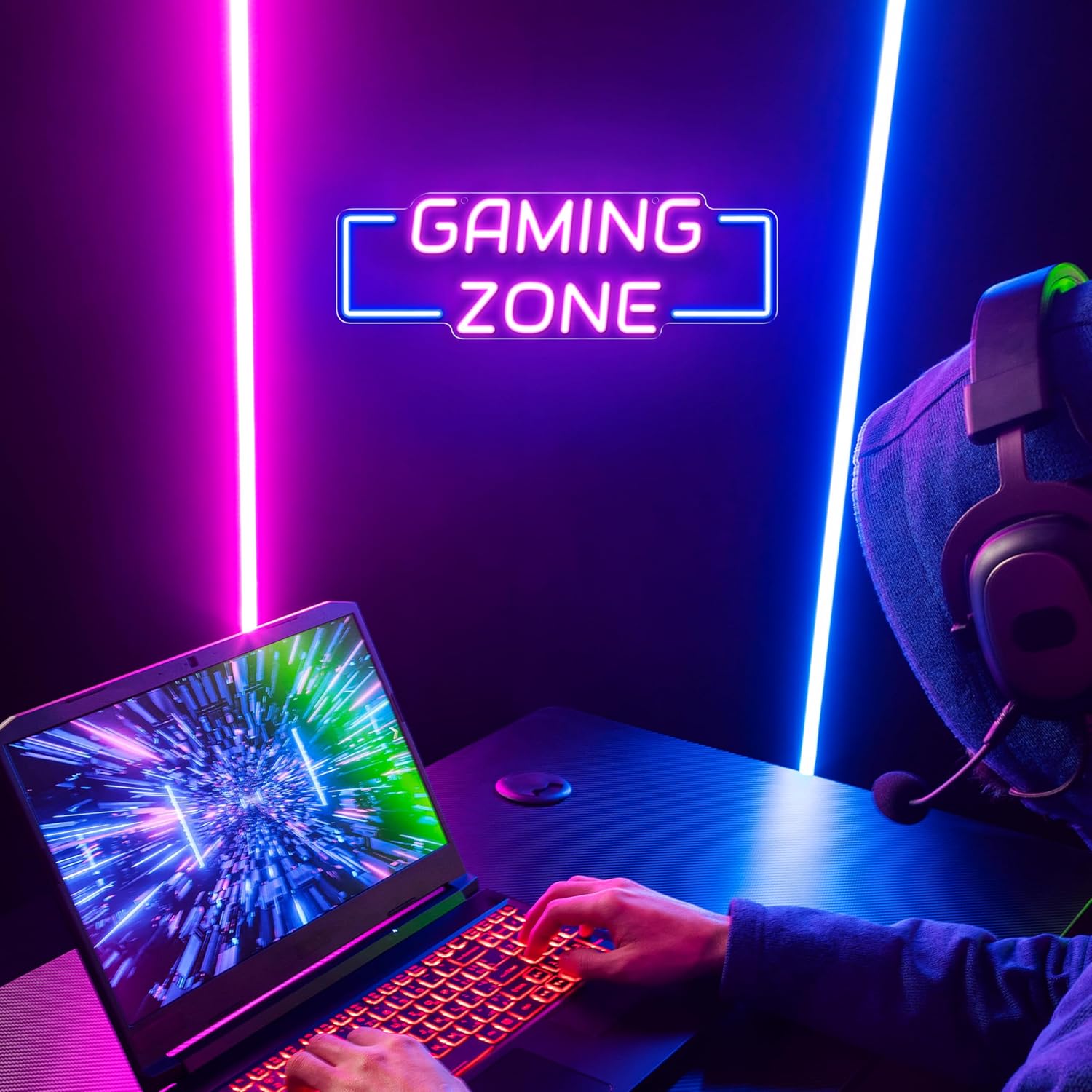 Gaming Zone Neon Sign USB LED  - Esports Gaming Bar 评论和价格