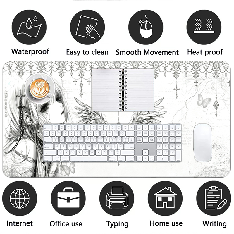 Leather Mousepad Black White A - Esports Gaming Pc 评论和价格
